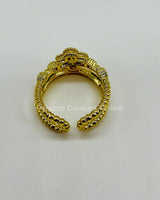 Tutti - frutti Clover Layered Open Ring (Gold) - Palazzo Couture Online