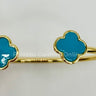 Twin Clover Tales Bangle Bracelet (Turquoise) - Palazzo Couture Online