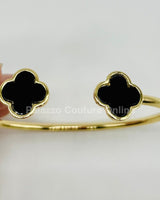 Twins Clover Tales Bangle Bracelet (Black) - Palazzo Couture Online