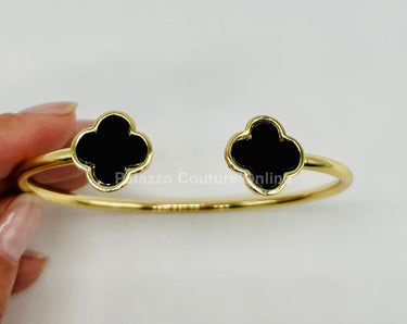 Twins Clover Tales Bangle Bracelet (Black) - Palazzo Couture Online