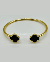 Twins Clover Tales Bangle Bracelet (Black) - Palazzo Couture Online