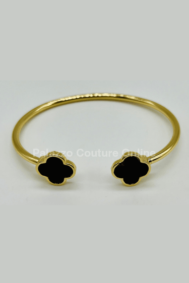 Twins Clover Tales Bangle Bracelet (Black) - Palazzo Couture Online