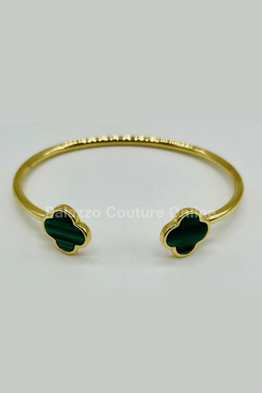 Twins Clover Tales Bangle Bracelet (Green) - Palazzo Couture Online