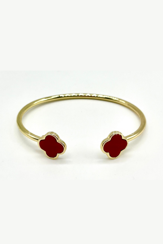 Twins Clover Tales Bangle Bracelet (Red) Red