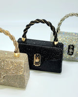 Twist Glam Rhinestones Clutch (Silver) - Palazzo Couture Online