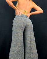 Under Stars Wide Palazzo Pants (Charcoal Gold) - view 6