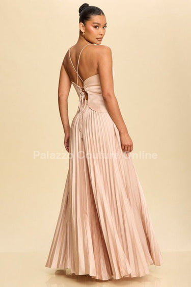 Unforgettable Moments Maxi Dress (Champagne) - Palazzo Couture Online