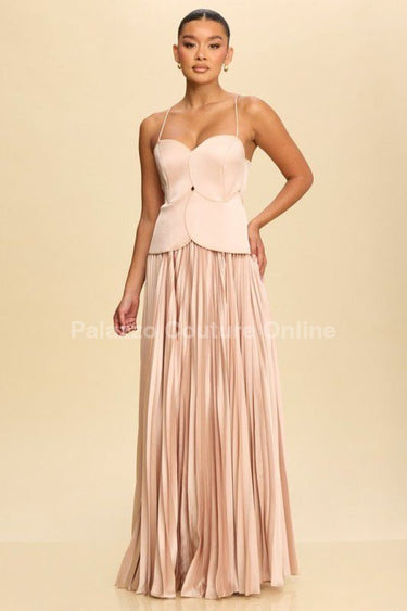 Unforgettable Moments Maxi Dress (Champagne) - Palazzo Couture Online