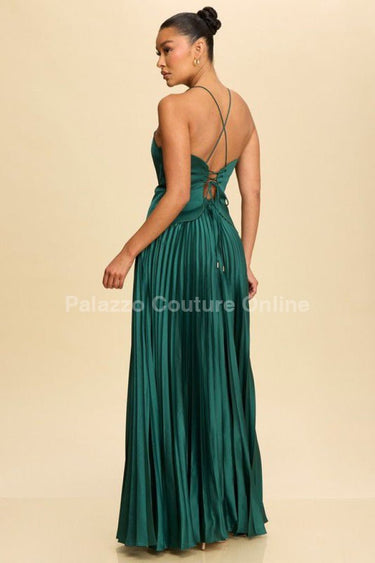 Unforgettable Moments Maxi Dress (Hunter Green) - Palazzo Couture Online