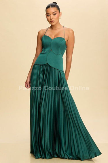 Unforgettable Moments Maxi Dress (Hunter Green) - Palazzo Couture Online