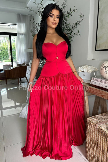 Unforgettable Moments Maxi Dress (Red) - Palazzo Couture Online