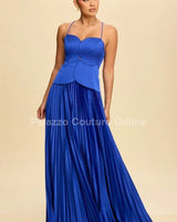 Unforgettable Moments Maxi Dress (Royal Blue) front view showing full-length maxi silhouette