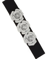 Elastic Woven Belt - Luxe Bloom Floral Design - front view