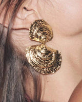 Tidal Bloom Drop Earrings-Gold - front view