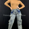 Women's Denim jeans cargo style back view