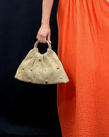 Soft woven tote bag ivory – straw texture travel bag