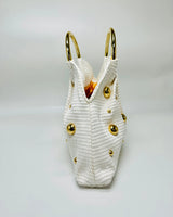 Vacation Mode Soft Woven Tote Bag White - trendy women's bag