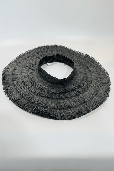 Vacation Vibes Fringe Straw Hat (Black) - Palazzo Couture Online