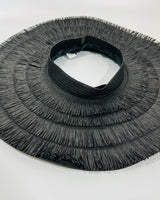 Vacation Vibes Fringe Straw Hat (Black) - Palazzo Couture Online