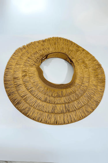 Fringe Straw Sun Hat in Brown – Vacation Vibes Style - view 2