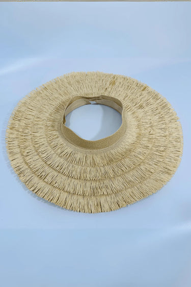 Fringe Straw Sun Hat in Natural – Vacation Vibes Style - front view