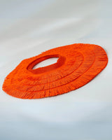 Fringe Straw Sun Hat in Orange – Vacation Vibes Style - front view