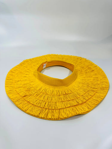 Fringe Straw Sun Hat in Yellow – Vacation Vibes Style - view 3