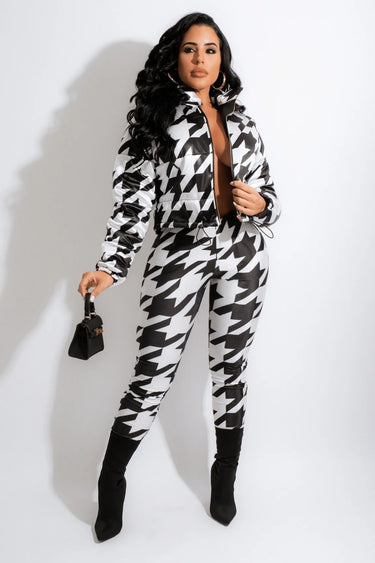 Elegant  matching two piece pant set styled for going out