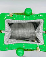 Vane Straw Vintage handbag (Green) - chic clutch by Palazzo Couture