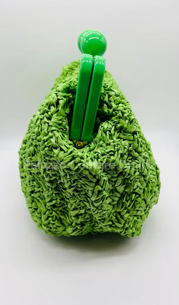 Vane Straw Vintage Handbag (Green) Hand Bag