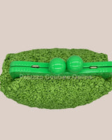Vane Straw Vintage handbag (Green) - stylish purse for going out