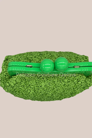 Vane Straw Vintage handbag (Green) - stylish purse for going out