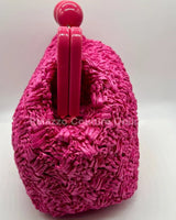 Vane Straw Vintage handbag (Hot Pink) - women's handbag