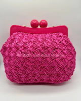 Vane Straw Vintage handbag (Hot Pink) - stylish purse for going out