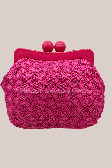 Vane Straw Vintage handbag (Hot Pink) - Palazzo Couture Online