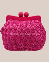 Vane Straw Vintage handbag (Hot Pink) for women - bag by Palazzo Couture