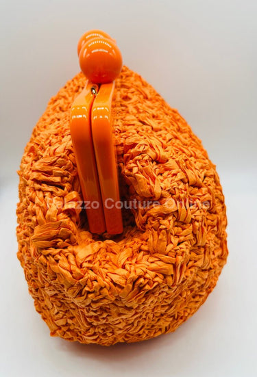 Vane Straw Vintage handbag (Orange) - Palazzo Couture Online