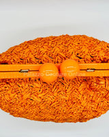 Vane Straw Vintage handbag (Orange) - Palazzo Couture Online
