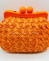 Vane Straw Vintage handbag (Orange) - Palazzo Couture Online