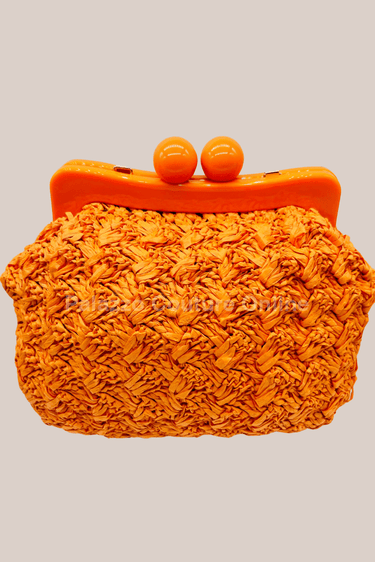 Vane Straw Vintage handbag (Orange) - Palazzo Couture Online