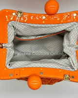 Vane Straw Vintage handbag (Orange) - women's handbag