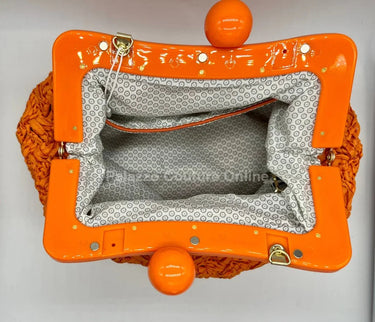 Vane Straw Vintage handbag (Orange) - women's handbag