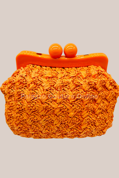 Vane Straw Vintage Handbag (Orange) Orange Hand Bag