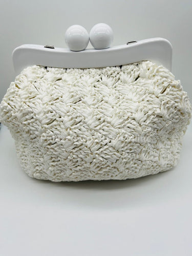 Vane Straw Vintage handbag (White) - Palazzo Couture Online