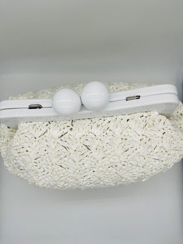 Vane Straw Vintage handbag (White) - Palazzo Couture Online