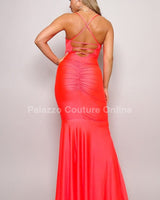 Venus Beauty Gown (Orange) - Palazzo Couture Online