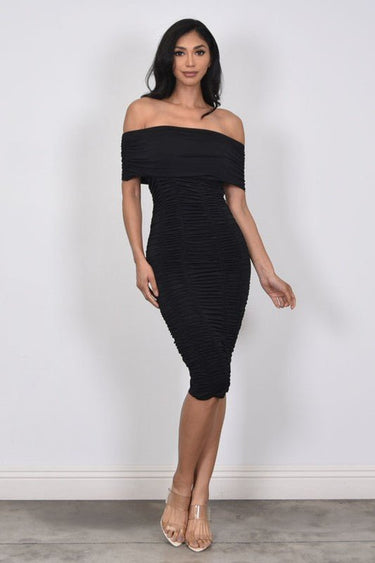 Versatile Charm Convertible Midi Dress (Black) - Palazzo Couture Online