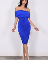 Versatile Charm Convertible Midi Dress (Blue) - Palazzo Couture Online