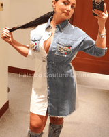 Versatile Denim Charm Mini Dresses - Palazzo Couture Online