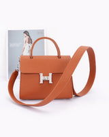 H-Clasp Faux Leather Flap Bag | Palazzo Couture